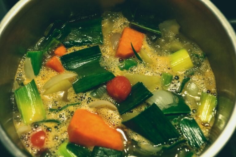 Creamy savoury soup representing cooking with unflavoured plant milk